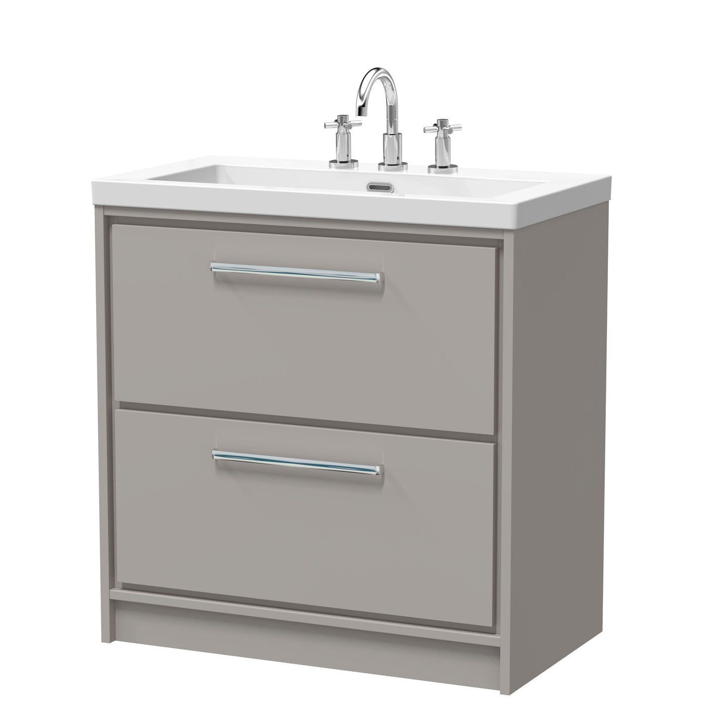 Lille 800mm Floor Standing 2-Drawer Vanity with Basin - 3 Tap Hole