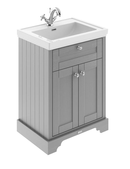 Hudson Reed Old London 600mm Floor Standing 2 Door Vanity Unit With Fireclay Basin