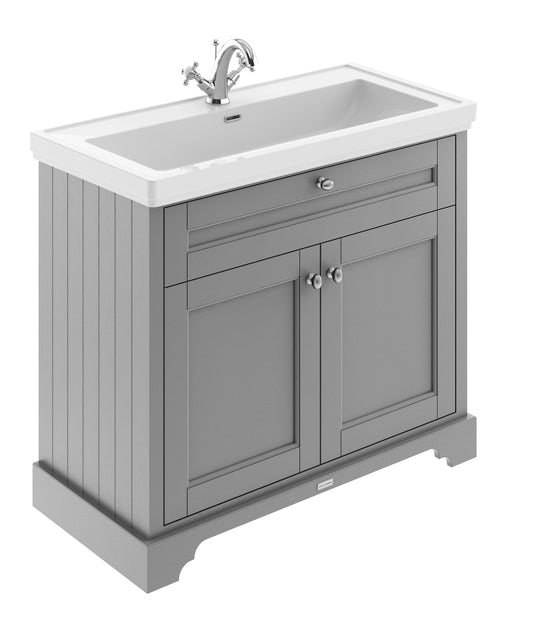 Old London 1000mm 2-Door Unit & Classic Fireclay Basin 1TH