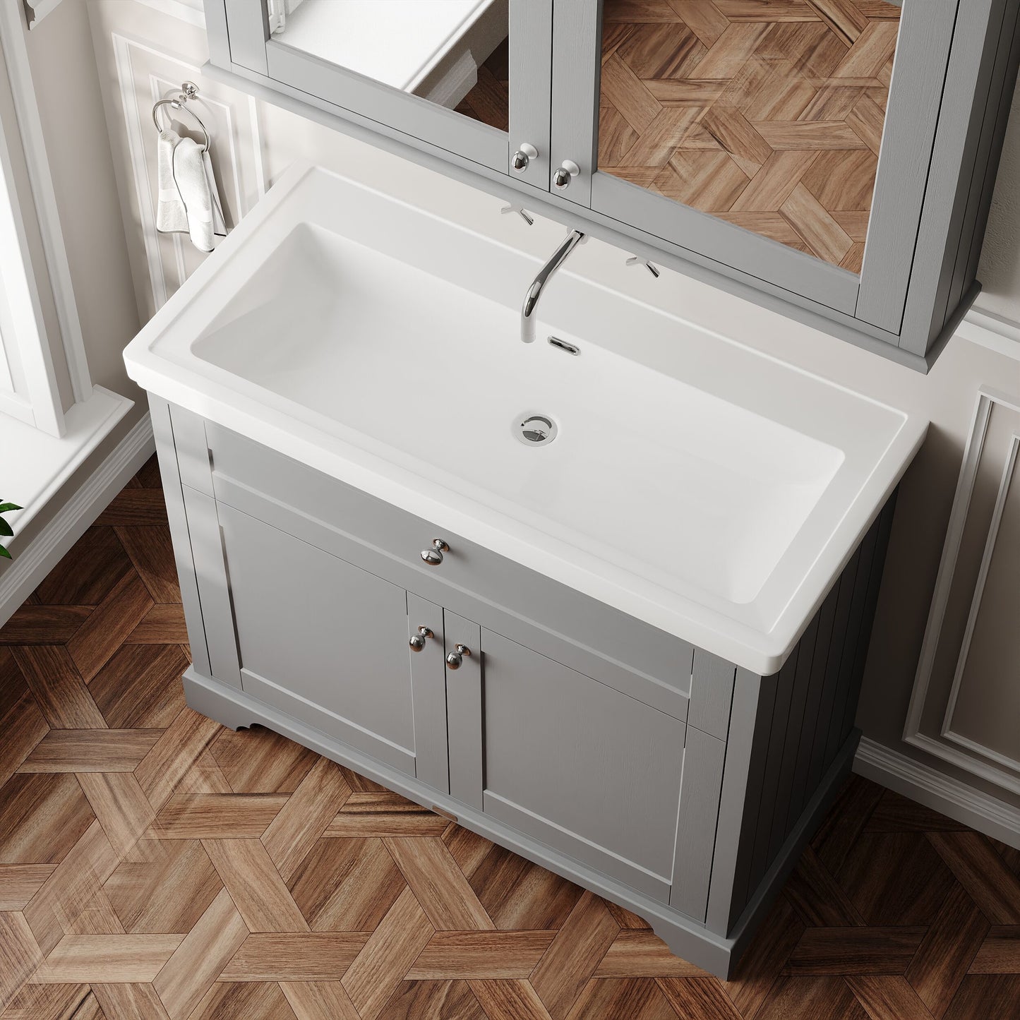 Old London 1000mm 2-Door Unit & Classic Fireclay Basin 0TH