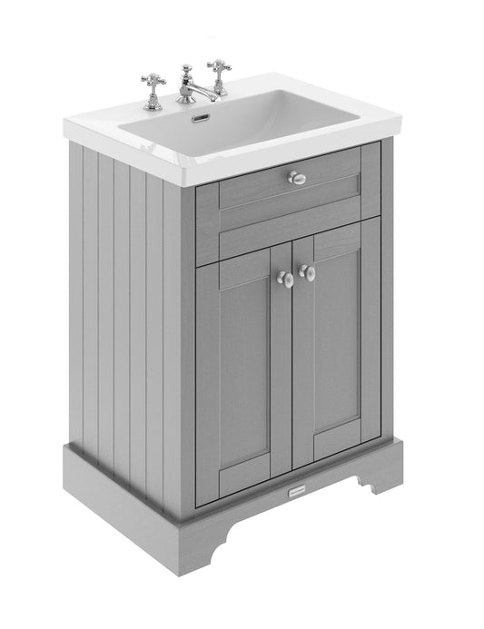 Old London 600mm 2-Door Unit & Contemporary Fireclay Basin 3TH
