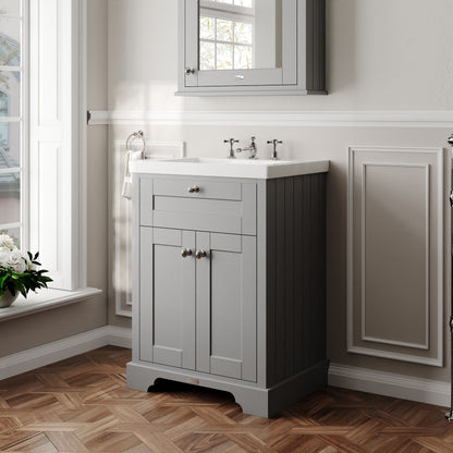 Old London 600mm 2-Door Unit & Contemporary Fireclay Basin 3TH