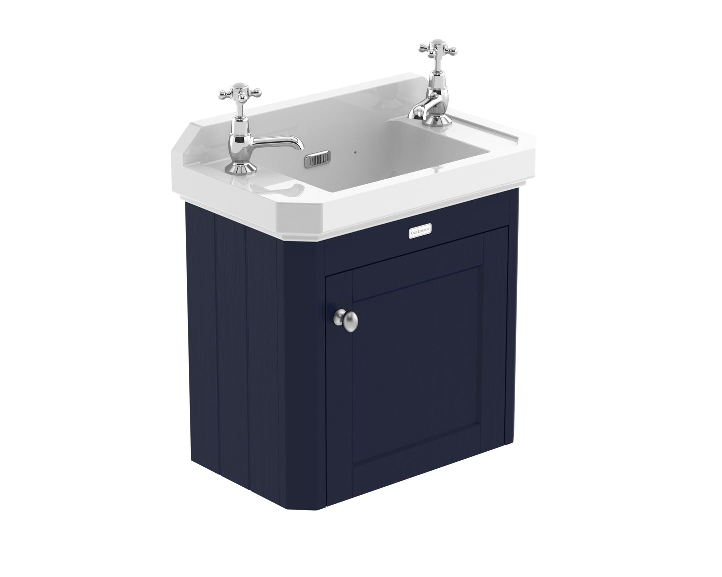 Hudson Reed Old London 515mm Twilight Blue Wall Hung 1 Door Cabinet with 1 Tap Hole Ceramic Basin