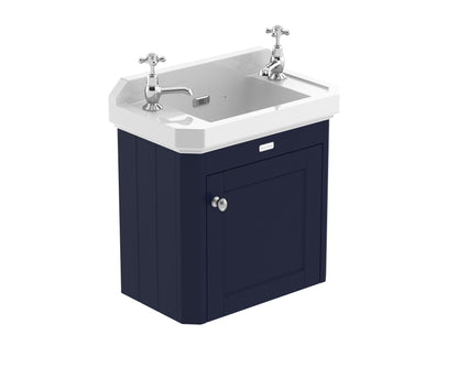 Hudson Reed Old London 515mm Twilight Blue Wall Hung 1 Door Cabinet with 1 Tap Hole Ceramic Basin