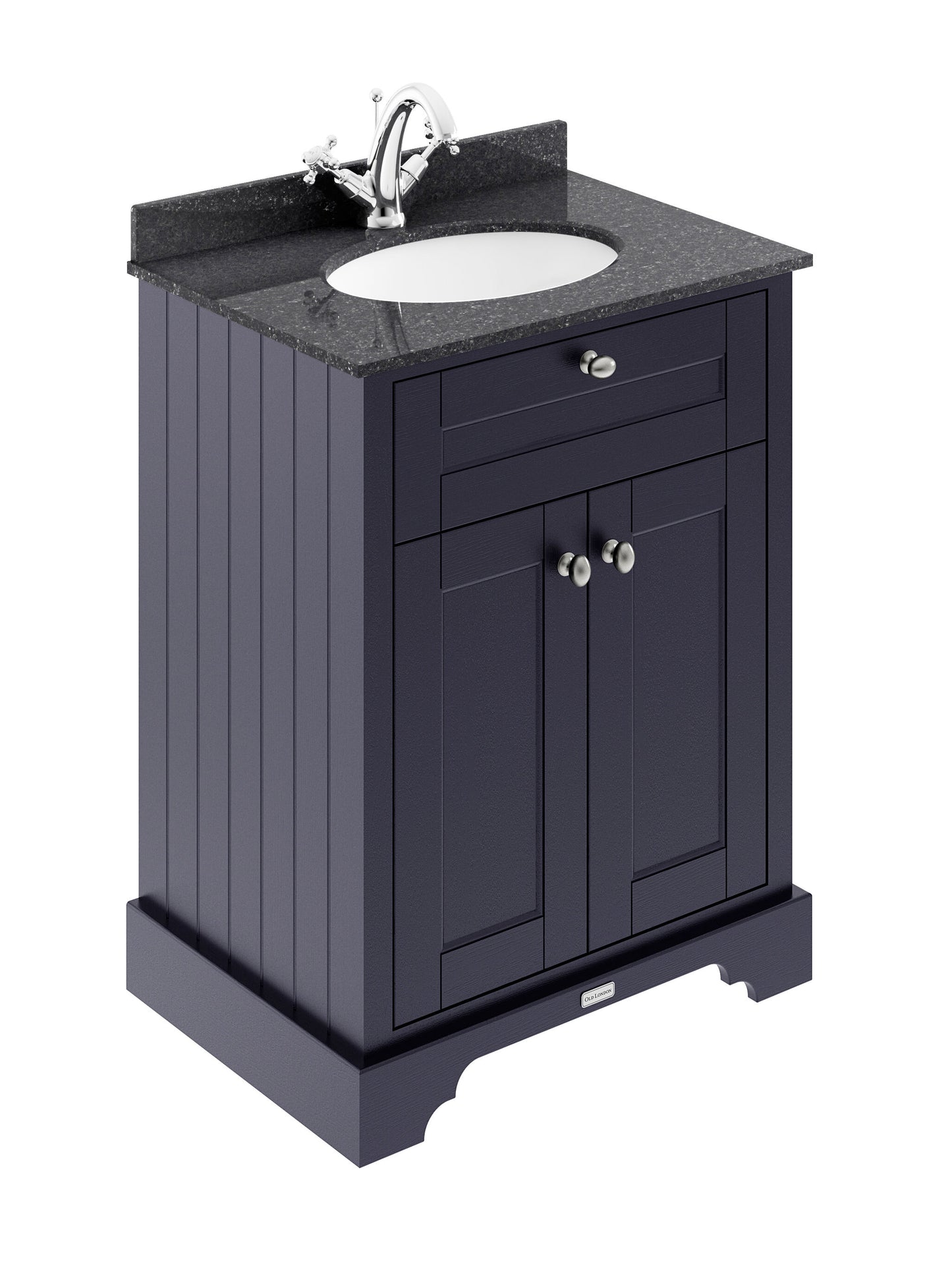 Hudson Reed Old London 600mm Floor Standing 2 Door Vanity Unit With Black Marble Top Basin