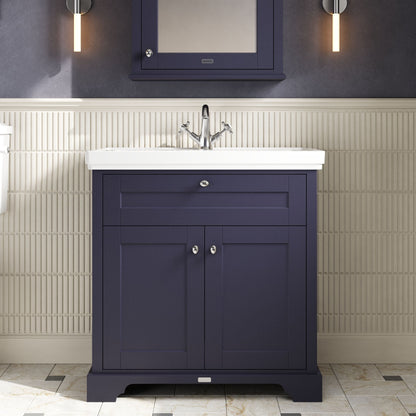 Hudson Reed Old London 830mm Floor Standing 2 Door Vanity Unit With Fireclay Basin