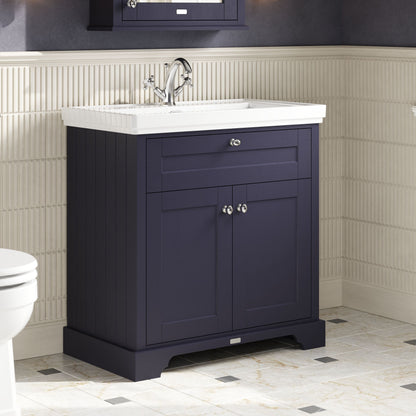 Hudson Reed Old London 830mm Floor Standing 2 Door Vanity Unit With Fireclay Basin
