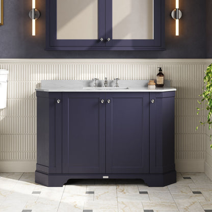 Hudson Reed Old London 1200mm Floor Standing 4 Door Vanity Unit with 3 Tap Hole Grey Marble Top Basin