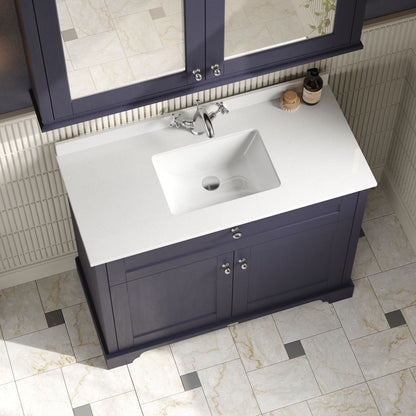 Hudson Reed Old London 1000mm Twilight Blue Floor Standing Vanity Unit With Square Basin & Marble Top