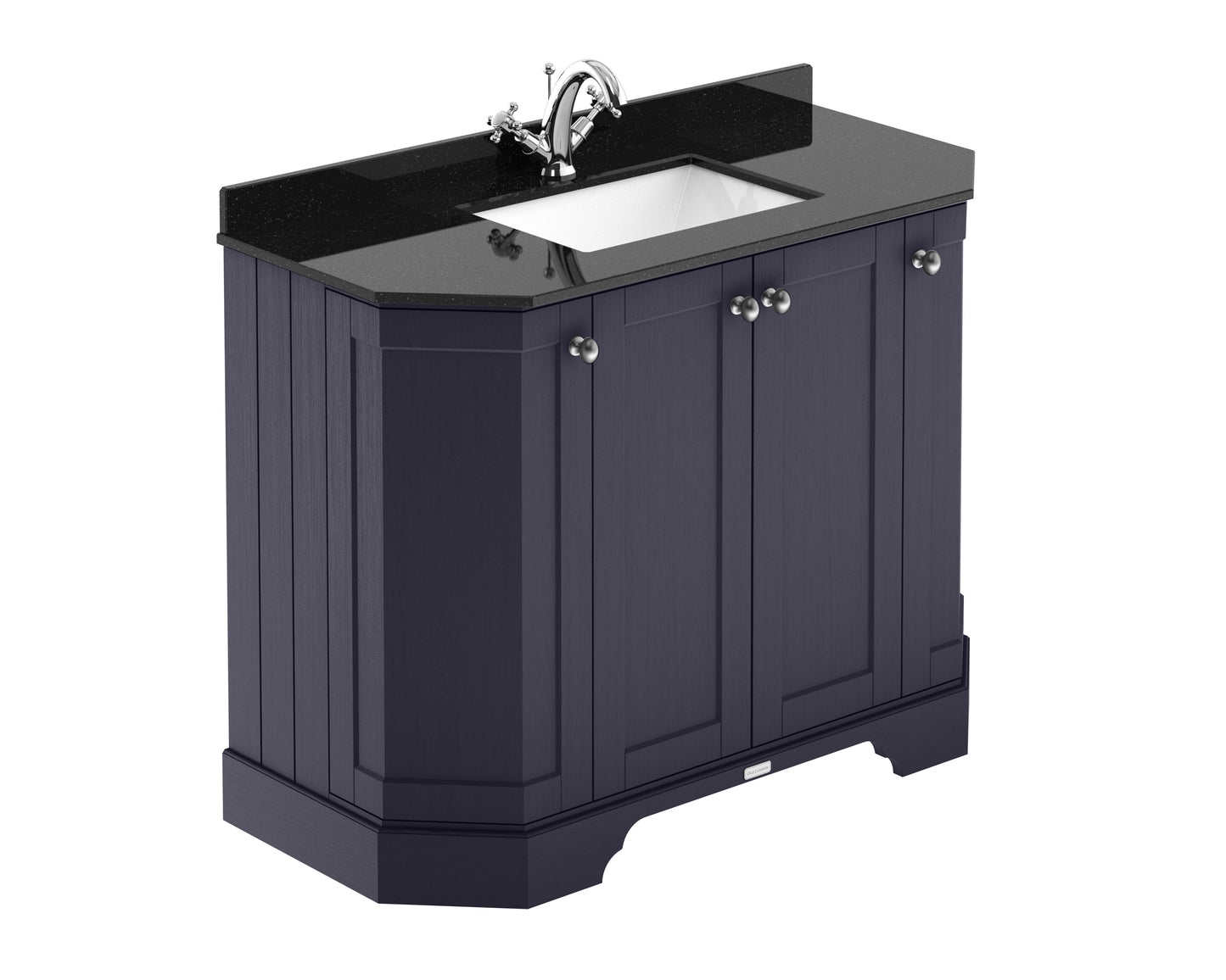 Hudson Reed Old London 1000mm Floor Standing 4 Door Vanity Unit With 1 Tap Hole Black Marble Top Basin