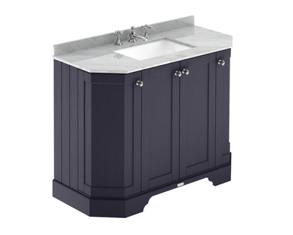Hudson Reed Old London 1000mm Floor Standing 4 Door Vanity Unit with 3 Tap Hole Grey Marble Top Basin
