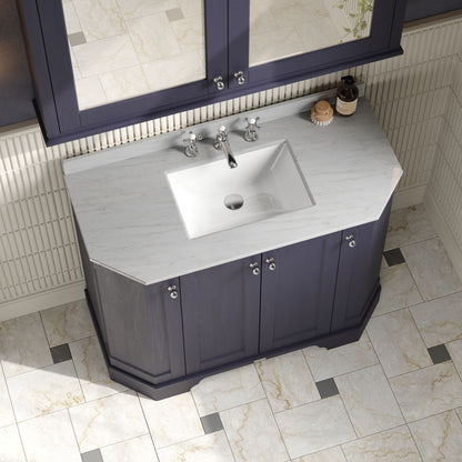 Hudson Reed Old London 1000mm Floor Standing 4 Door Vanity Unit with 3 Tap Hole Grey Marble Top Basin