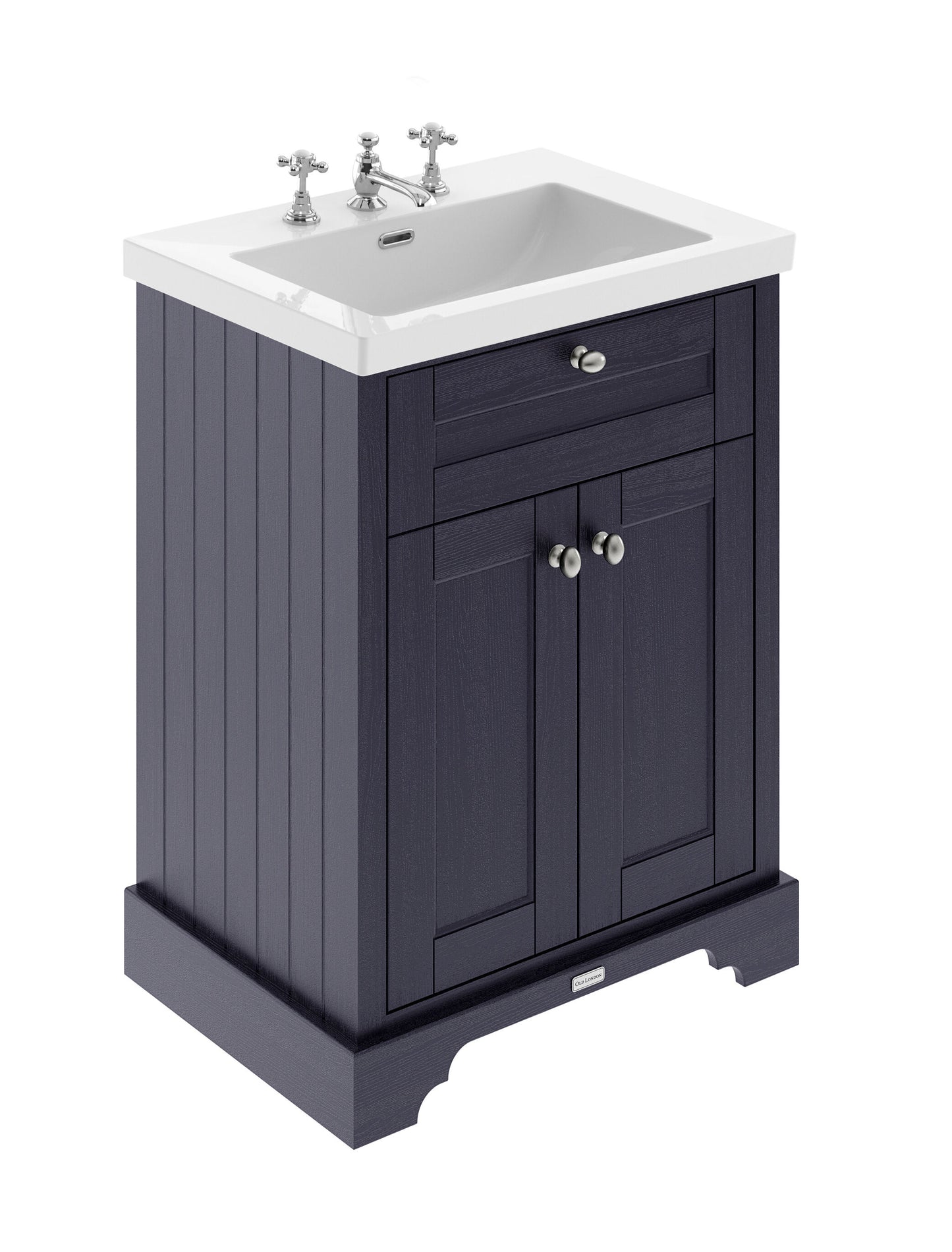 Hudson Reed Old London 813mm Twilight Blue Floor Standing Vanity Unit Including Fireclay Basin 3 Taphole