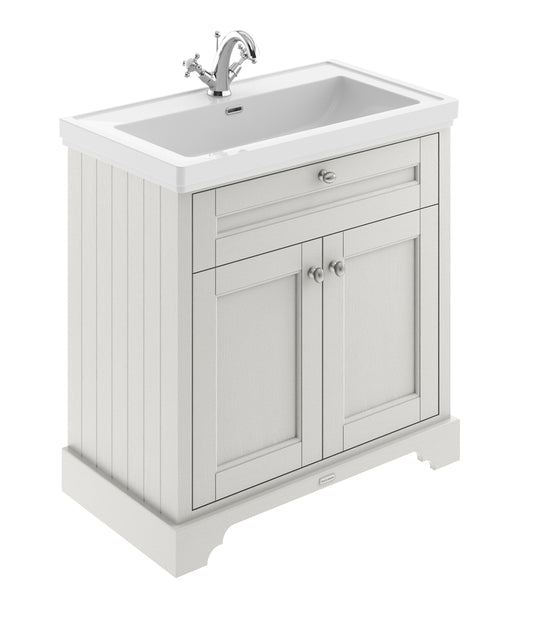 Hudson Reed Old London 800mm Floor Standing 2 Door Vanity Unit Including Fireclay Basin