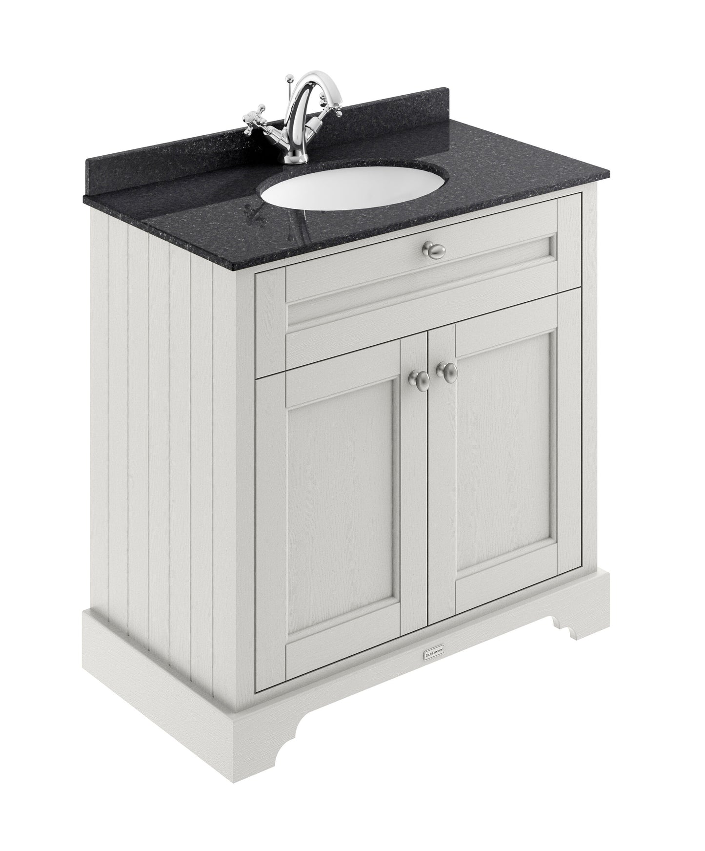 Hudson Reed Old London 800mm Floor Standing Vanity Unit with Black Marble Top Basin and 1 Tap Hole