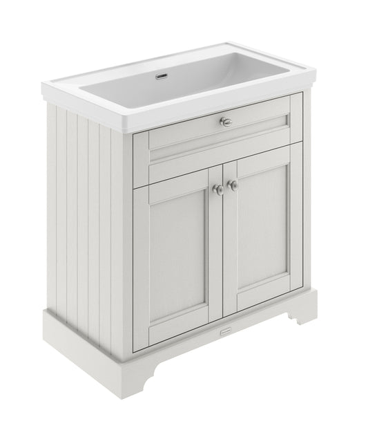 Hudson Reed Old London 830mm Floor Standing 2 Door Vanity Unit With Fireclay Basin