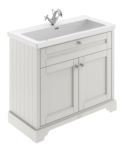 Hudson Reed Old London 1030mm Timeless Sand 2-Door Basin Unit with Fireclay Basin