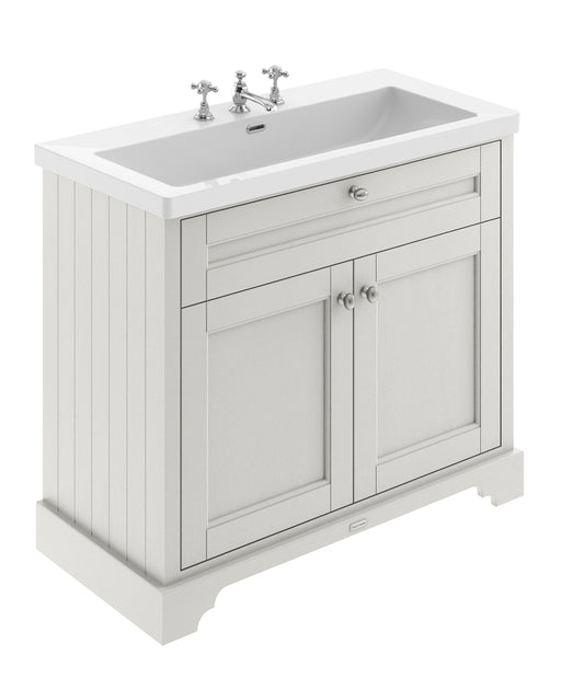 Old London 1000mm 2-Door Unit & Contemporary Fireclay Basin 3TH