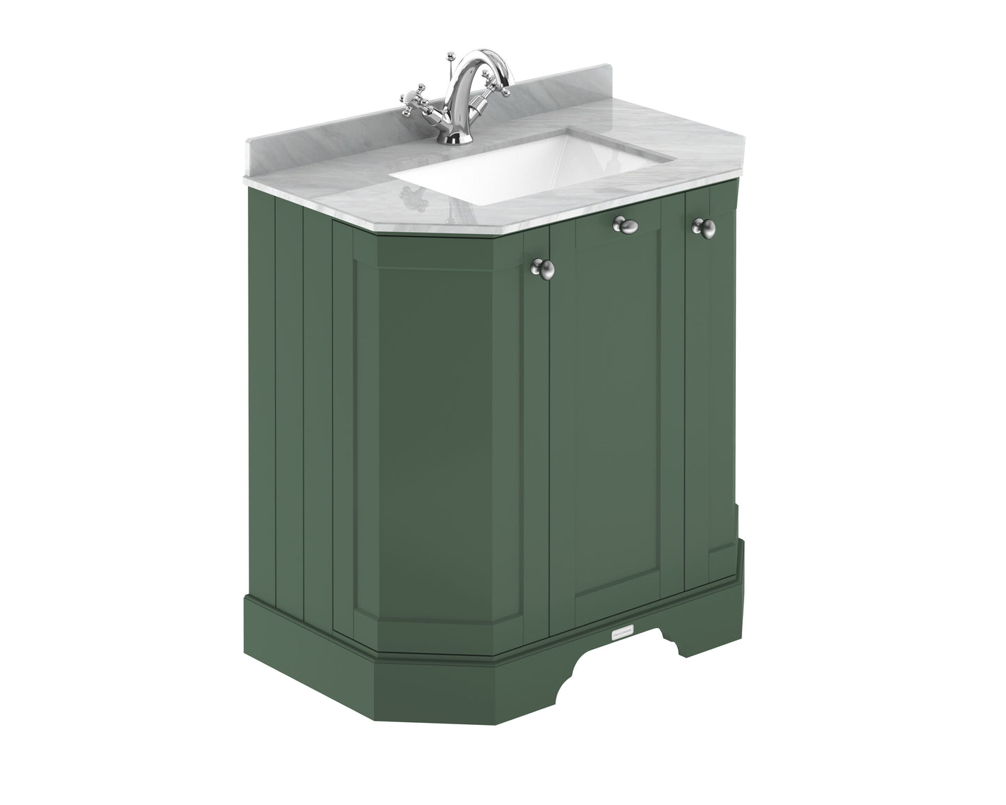 Floor Standing 3 Door Vanity Unit with 1 Tap Hole Grey Marble Top 750mm