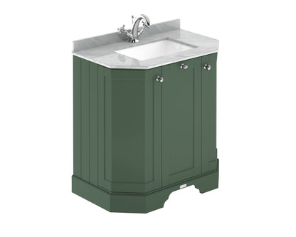 Floor Standing 3 Door Vanity Unit with 1 Tap Hole Grey Marble Top 750mm