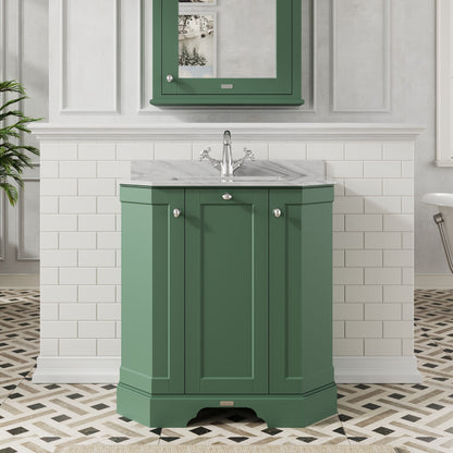 Floor Standing 3 Door Vanity Unit with 1 Tap Hole Grey Marble Top 750mm