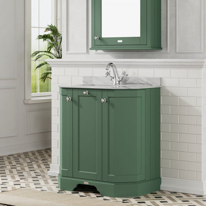 Floor Standing 3 Door Vanity Unit with 1 Tap Hole Grey Marble Top 750mm