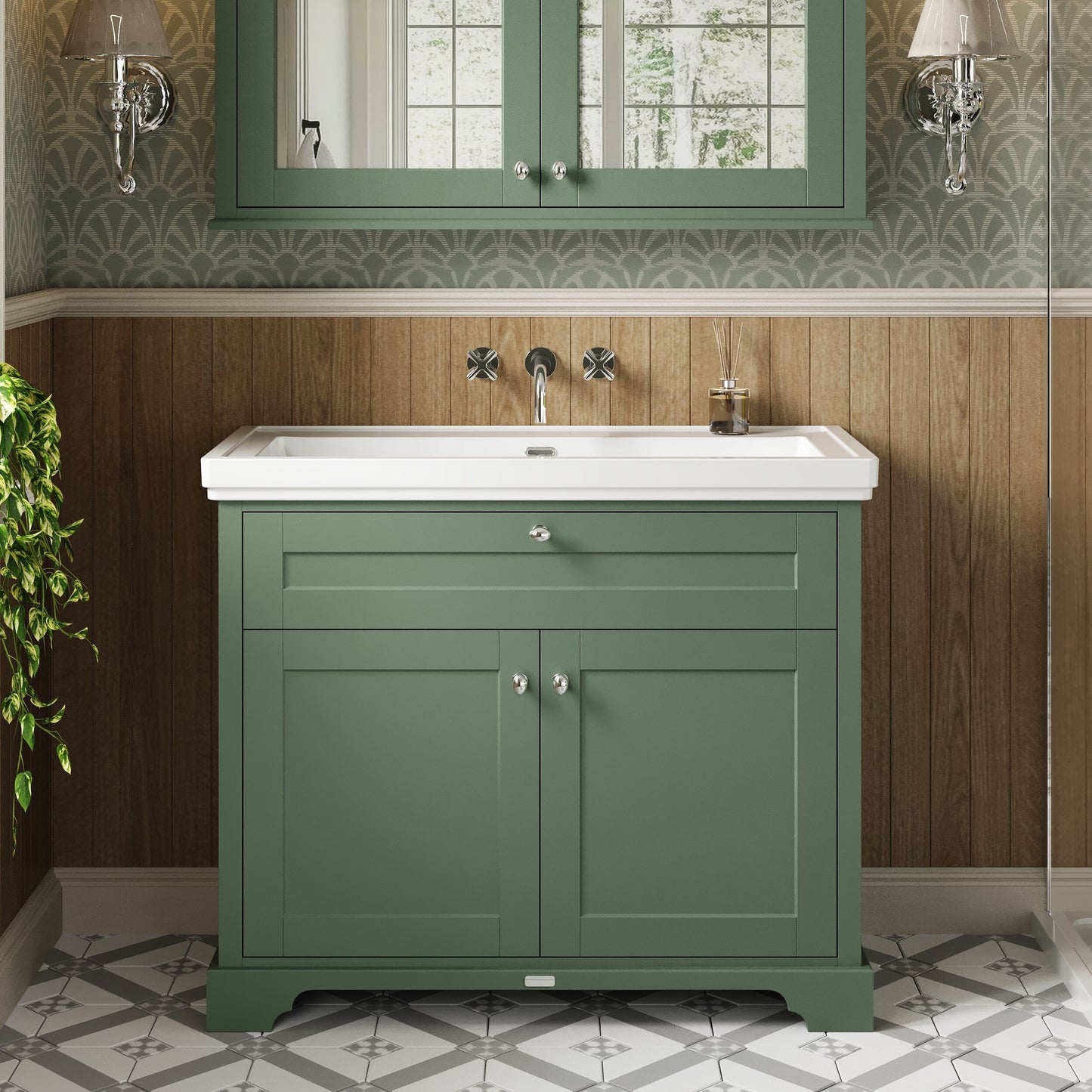 Old London 1000mm 2-Door Unit & Classic Fireclay Basin 0TH