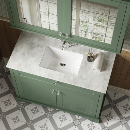 Hudson Reed Old London 1055mm Floor Standing Vanity Unit With White Marble Top Square Basin