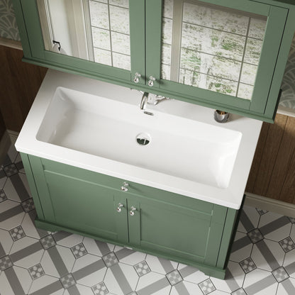 Hudson Reed Old London Hunter Green 2-Door Vanity Unit With Basin