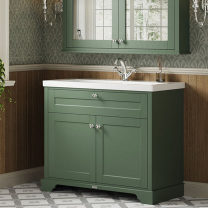 Hudson Reed Old London Hunter Green 2-Door Vanity Unit With Basin