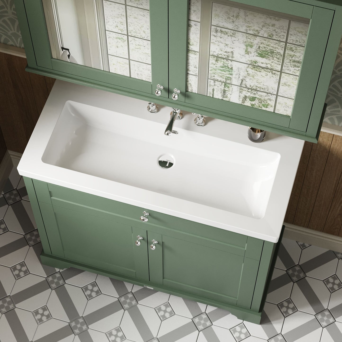 Old London 1000mm 2-Door Unit & Contemporary Fireclay Basin 3TH