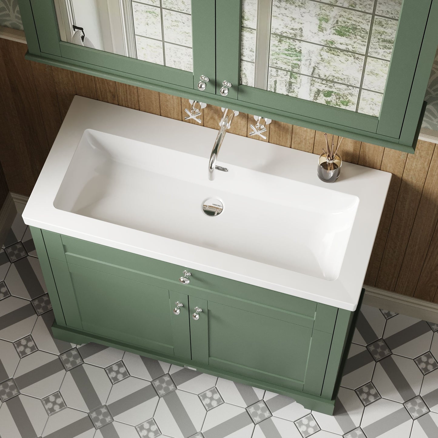 Old London 1000mm 2-Door Unit & Contemporary Fireclay Basin 0TH