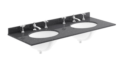 Double Bowl Marble Top 3 Tap Hole 1200mm