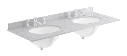 Double Bowl Marble Top 3 Tap Hole 1200mm