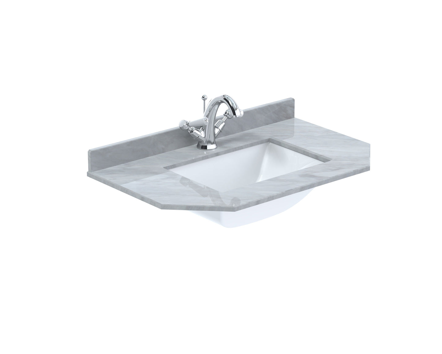 750mm Single Bowl Angled Marble Top - 1 Tap Hole