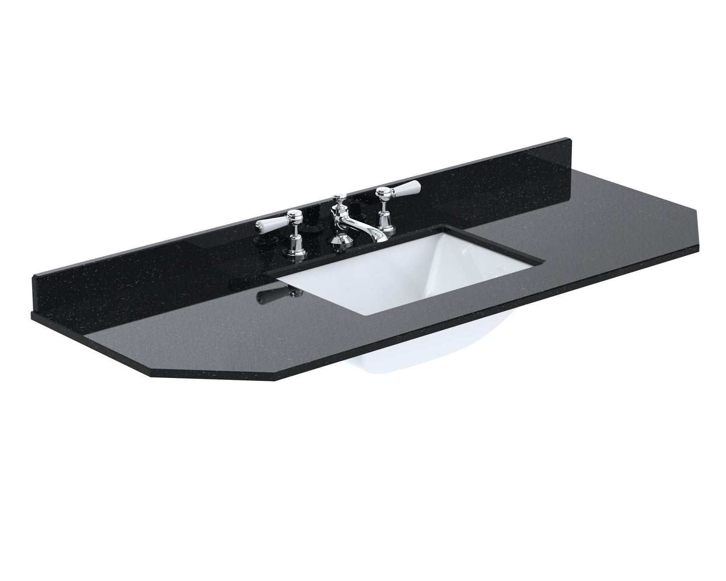 1200mm Single Bowl Angled Marble Top - 3 Tap Hole