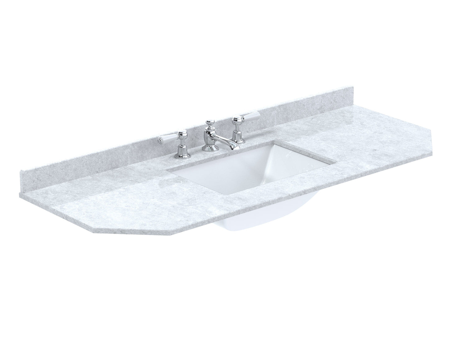 1200mm Single Bowl Angled Marble Top - 3 Tap Hole