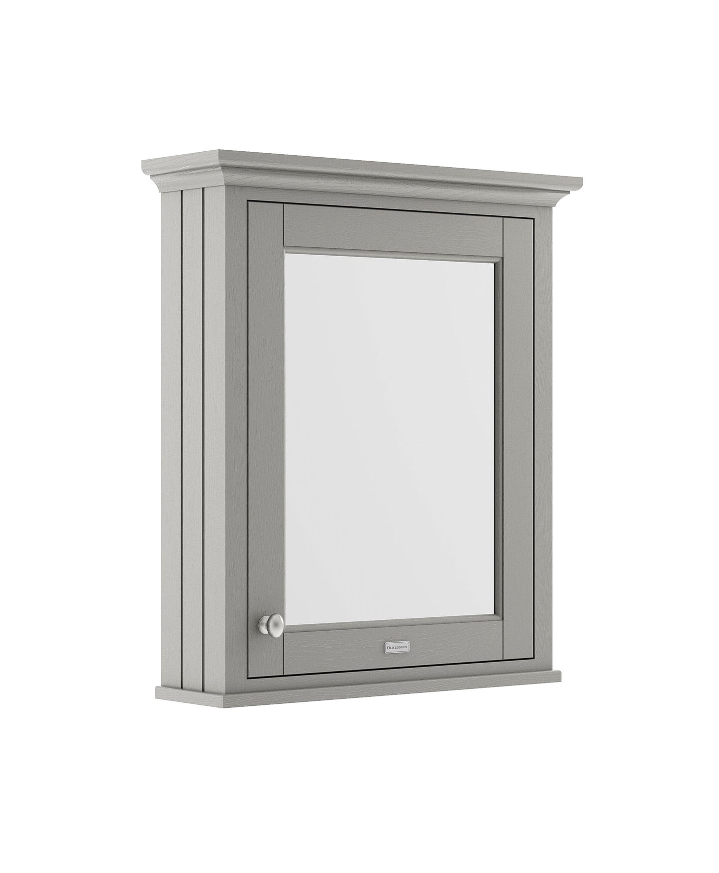 Hudson Reed Old London 650mm 1 Door Storm Grey Wall Hung Mirror Cabinet With Handles