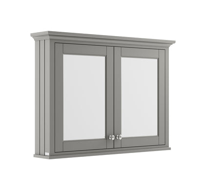Hudson Reed Old London 1050mm 2 Door Storm Grey Wall Hung Mirror Cabinet With Handles