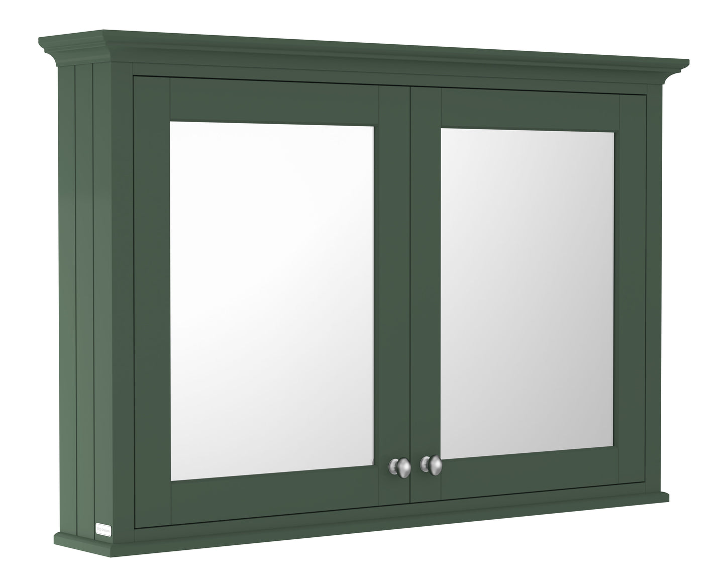 Hudson Reed Old London 1050mm 2 Door Hunter Green Wall Hung Mirror Cabinet With Handles