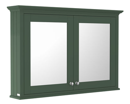 Hudson Reed Old London 1050mm 2 Door Hunter Green Wall Hung Mirror Cabinet With Handles