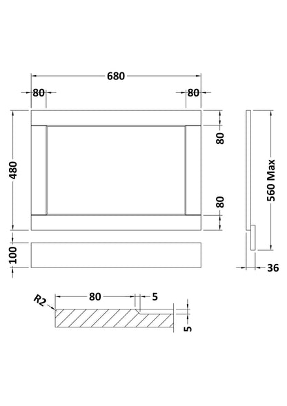 Hudson Reed Old London 700mm Timeless Sand MDF Vinyl Straight End Bath Panel