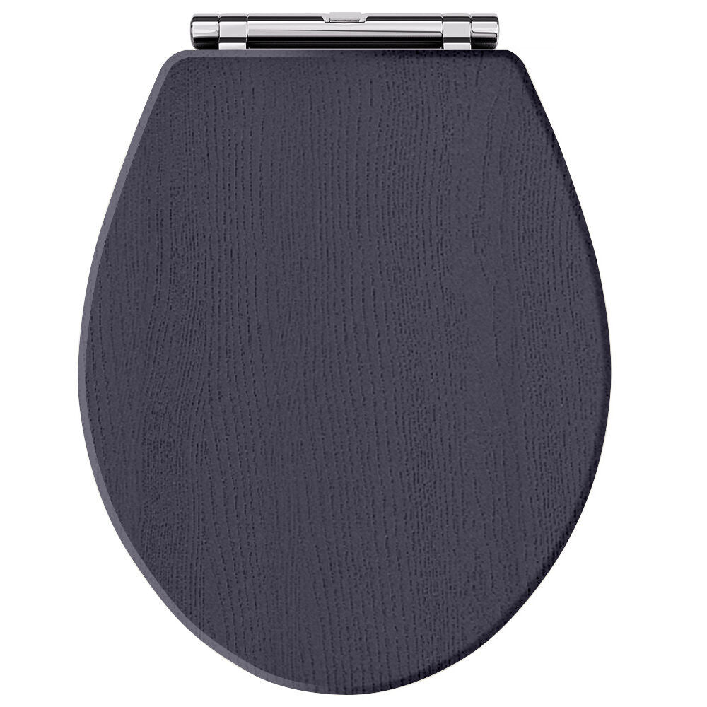Hudson Reed Richmond Traditional Twilight Blue Round Soft Close Toilet Seat With Top Fix Hinge