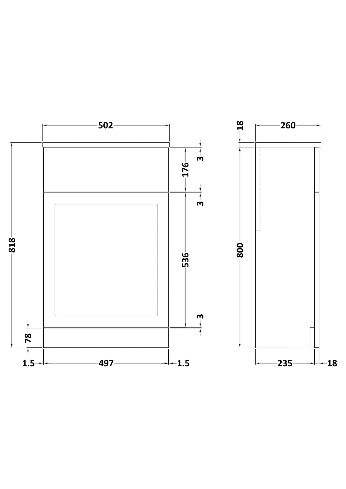Nuie Lux Larck 500mm Soft Black Floor Standing WC Unit
