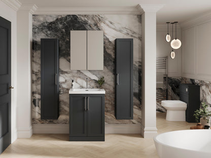 Nuie Lux Larck 500mm Soft Black Floor Standing WC Unit