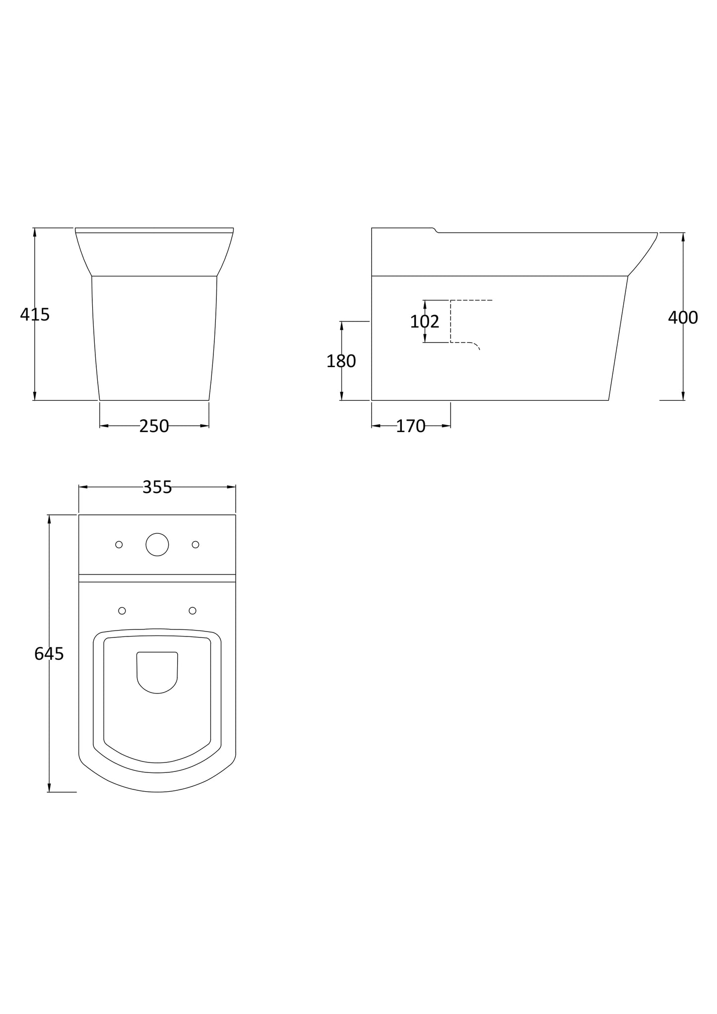 Lulworth Flush To Wall Close Coupled Pan