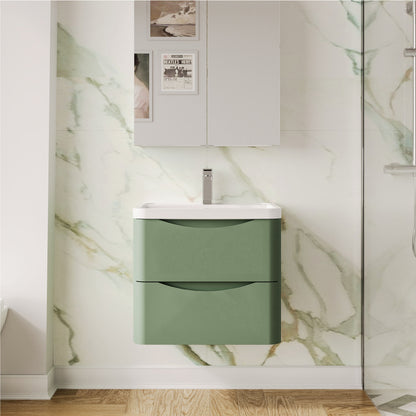 Nuie Lunar 600mm Wall Hung Vanity Unit With Polymarble Basin