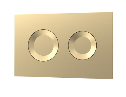Nuie Lux Round Brushed Brass Dual Flush Push Button