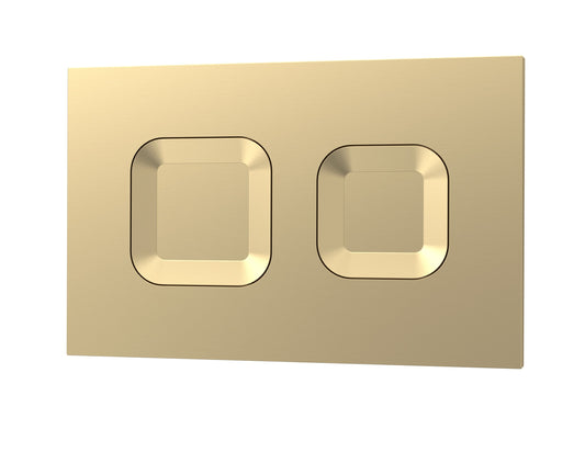 Nuie Lux Square Brushed Brass Dual Flush Push Button