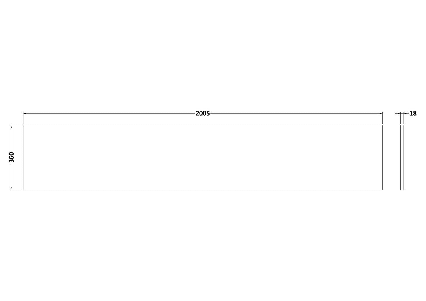 Nuie Lux 2005x360mm Laminate Worktop